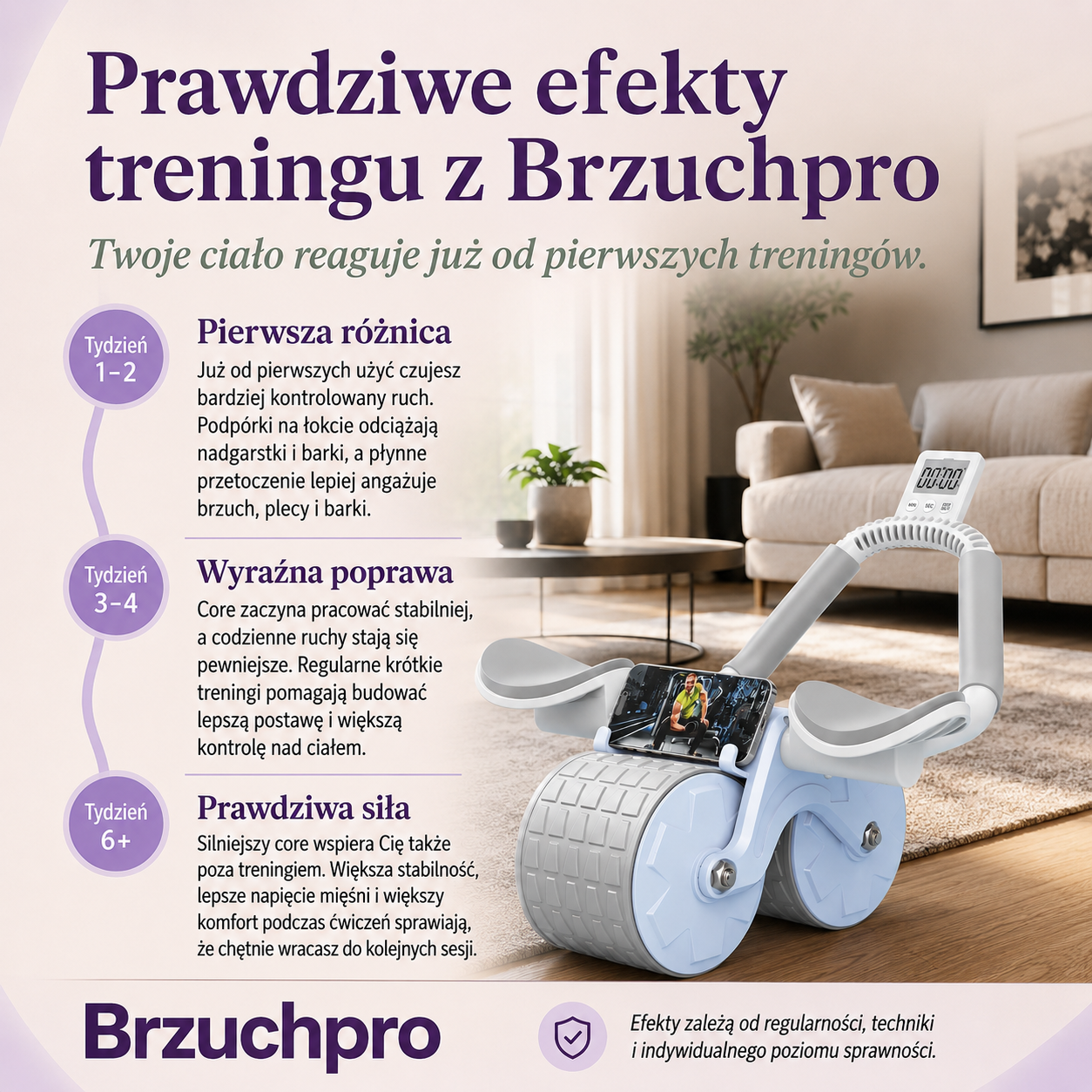 Brzuchpro™ Zaawansowana rolka do ćwiczeń core w domu